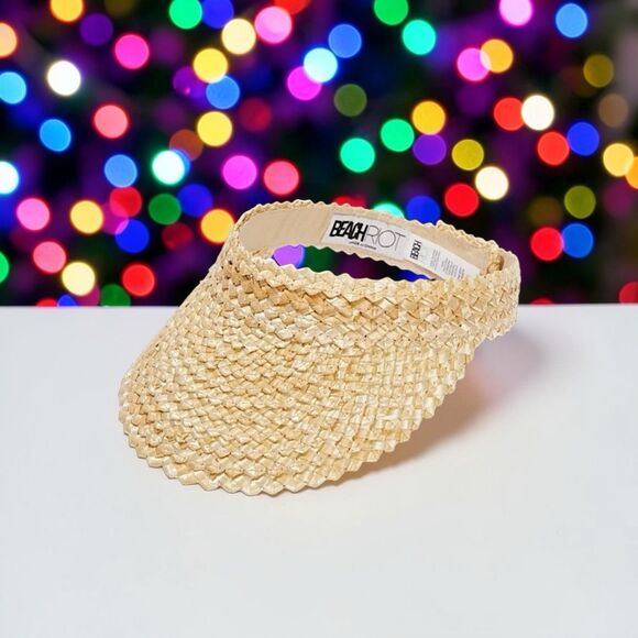 Beach Riot Tan Straw Visor NWT Summer Hat MSRP $78 main image 13